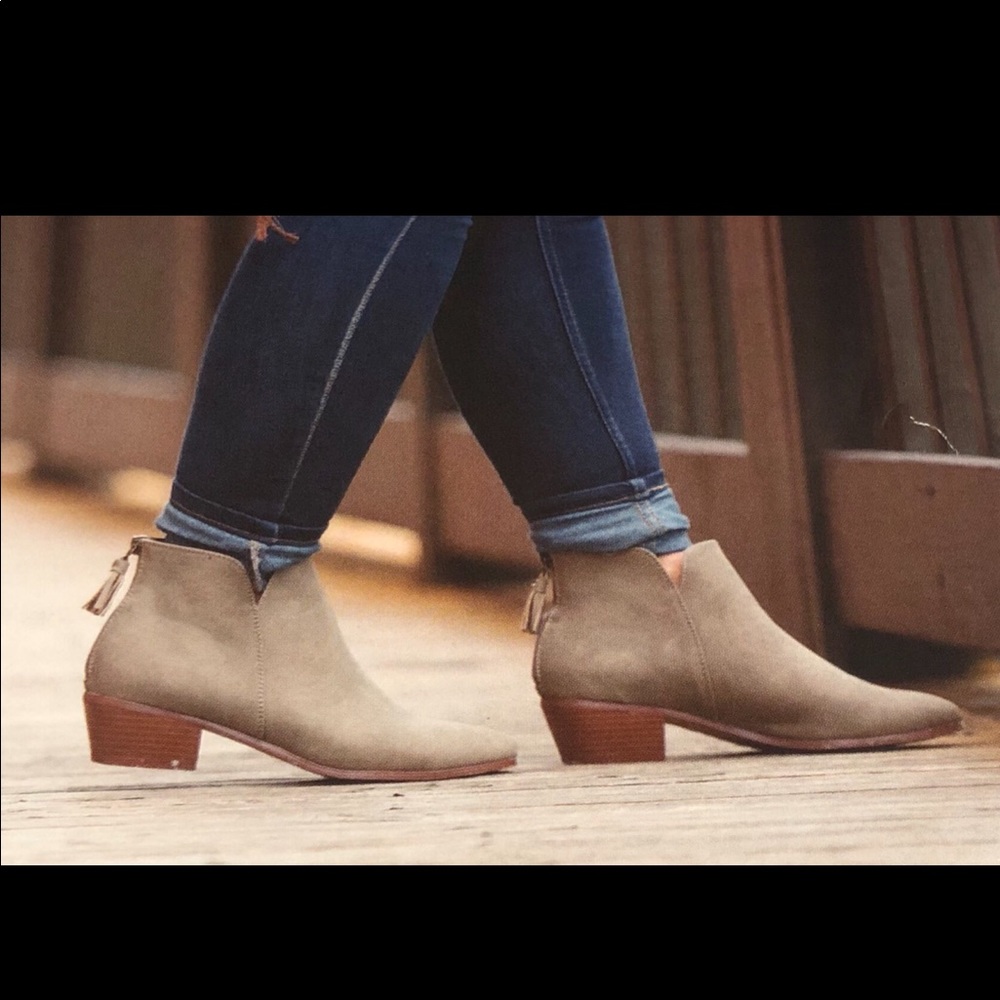 Taupe Suede Like Boots NIB Size 9